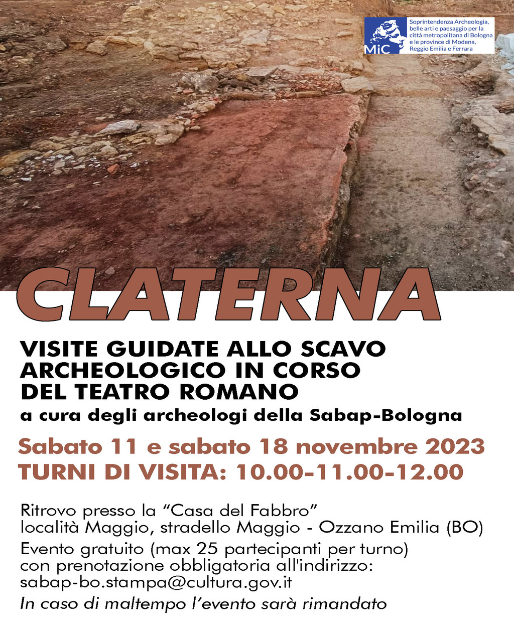 Claterna visite guidate 11 e 18 novembre 2023